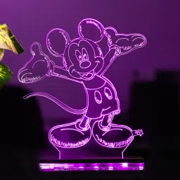 3D Cute Mickey Mouse Night lamp for Kids 16 Color Changing Light with Remote Control Gift for Birthday Table Lamp-image-36