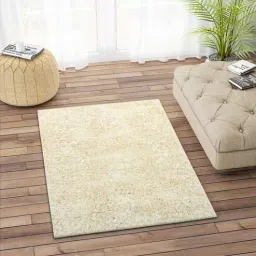 imperial knots Ivory Polyester 36 x 24 Inches Shaggy Floor Runner-picture-11