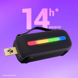 ZEBRONICS Zeb-Sound Feast 80,Wireless Microphone,Type-C Charging,Upto 14 hrs Backup 20 W Bluetooth Party Speaker image 5