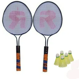 New Double Rod Badminton Racket Pair For Kids Boys Girls With 5 Shuttles Badminton Kit-18