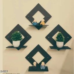 Moscow WIngs black Square Wall Shelve (Set Of 4) Pack of 4-image-119