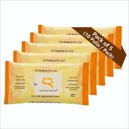 Premium Refreshing Wet Bed Bath Wipes For Adult Patients (5x10 = 50 Wipes)-image-18