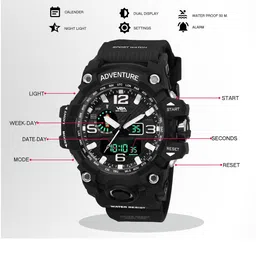 V2A Men Black Dial & Straps Analogue and Digital Multi Function Watch V2A-1545 image 5