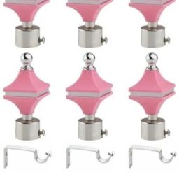 Pink Tassels, Curtain Knobs, Tieback Hook, Rod Rail Bracket Metal-image-87