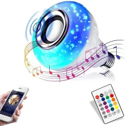 RENTOOR NEW BRAND Led Bluetooth Speaker Music Light Bulb B22 LED White + RGB Light 10 W Bluetooth Speaker-image-9