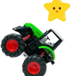 Push and Go Monster Tractor Toy with Suspension & Big Wheels Stunt Action-4