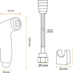 woyo by na Stylish White Handheld Bidet Sprayer Set with Chrome Nozzle & 1.2m Hose Kit Faucet Set image 3