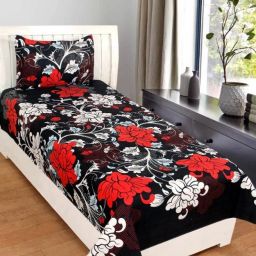 160 TC Polycotton, Microfiber, Cotton Blend Single 3D Printed Flat Bedsheet-image-92