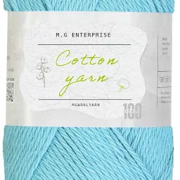 Cotton Delight Sky blue 100 gms 100% Cotton Ball Hand knitting Cotton Yarn-image-66