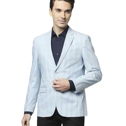park avenue Men Checkered Single Breasted Formal Blazer-picture-17