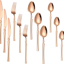 manishaware Comfort Meets a Beautiful Rosegold Finish | Silverware Set | Design G Stainless Steel Cutlery Set-picture-27