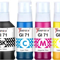 trendvision GI-71 Refill Ink for G1020,G2020,G2021,G2060,G3020,G3021,G3060 Printers Black + Tri Color Combo Pack Ink Bottle-20
