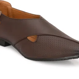 Ethnic Premium Leather Brown Formal Peshawari sandals|Summer|Trendy Slip-On Outdoors For Men-image-19