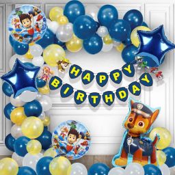Printed Paw Patrol Birthday Decoration | Cartoon Happy Birthday Decoration Kit for kids Balloon-1