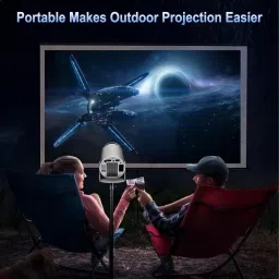 SHOPOGENIX 720 P WiFi Projector with TV Stick Support and Stereo Speakers (1200 lm / 2 Speaker / Wireless / Remote Controller) Portable Projector image 4