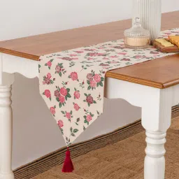 the yellow dwelling Floral Red (60x13) Cotton Table Runner-picture-37