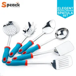 6-Piece Stainless Steel Cooking Spoon Set - Heat Resistant Kitchen Tool Set-image-29