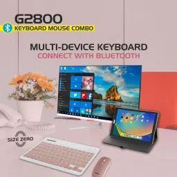 zebion G2800 Mini Keyboard & Mouse Combo (Type-C Rechargeable with 150Hr Worktime, Bluetooth Standard Multi-device Keyboard Compatible with Desktop, Laptop, Tablet, iPad, Mac image 3