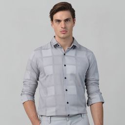 mufti Men Slim Fit Checkered Spread Collar Casual Shirt-picture-23