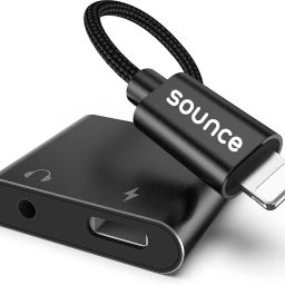 sounce Black iPhone Charger and Headphones Adapter Splitter,MFi,Charger and Aux Adapter Phone Converter-29