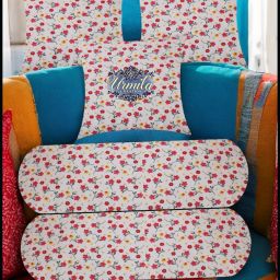 2 Bolster 3 Cushion Microfibre Floral Bolster Pack of 5-image-5