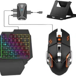 DXP One Handed Gaming Keyboard and Mouse, 4 in 1 Mobile Game Combo Pack Combo Set-image-21