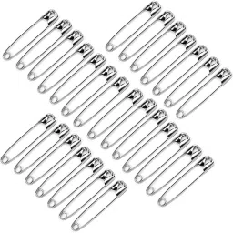 Large Safety Pins Plated Stainless Steel Set for Women Silver-Pack of 20 Pcs-image-4