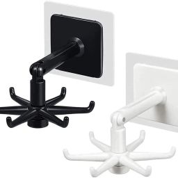 Hanging Utensils with 6 Hooks 360 Degree Rotating Hook Rail 6-18