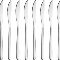 10 Pcs Luxury Silver Cutlery Set Dinner Table Steak Knife|Home,Restaurant,Gift Stainless Steel Steak Knife, Cheese Knife, Dessert Knife, Fruit Knife, Table Knife Set-9