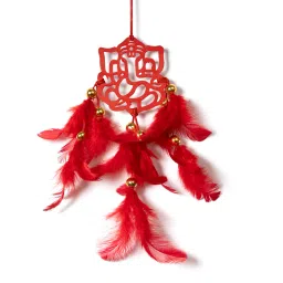 Car Hanging Red Ganesh Windchime Wall Hanging for Home Decoration Feather Dream Catcher-image-5