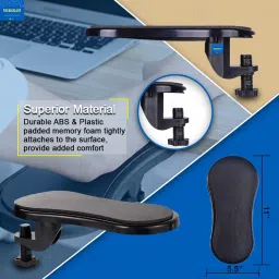 OPSUZY Adjustable Ergonomic Computer Arm Rest – Attachable Desk & Chair Arm Support ABS PLASTIC ARM SUPPORT Wrist Rest image 3
