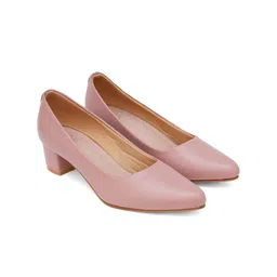 SHUZ TOUCH Pointed Toe Closed Back Block Pumps image 2