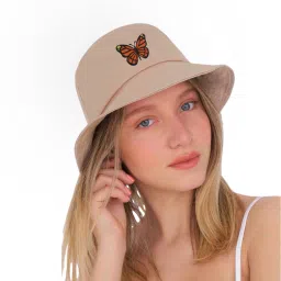 Mr Rabbit butterfly cotton summer packable beach, traveling, cute bucket hat for women-picture-17
