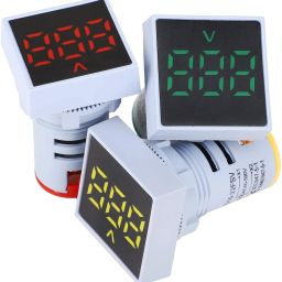 RGY 22mm AC60-500V Digital Mini LED Display Square Panel Voltage Tester Meter Voltmeter-26
