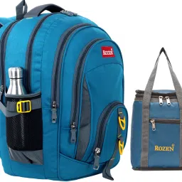 Combo School+Lunch Bag Unisex Backpack Heavy Duty durable Class 5th to 10th Waterproof School Bag-image-100