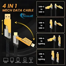 TECHGLIDE 4-in-1 Cable 1 m High-Speed 65W Data Cable-001 image 3