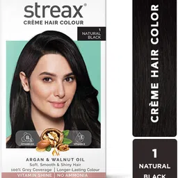 streax Cream Hair Colour Natural Black No-1 140ML , Natural Black-picture-38