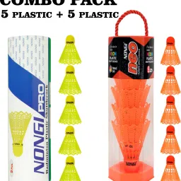 Badminton Shuttle (NEO & PRO) Combo Pack Of 10 Shuttle For Indoor Outdoor Sports Plastic Shuttle- Orange, Yellow-image-39