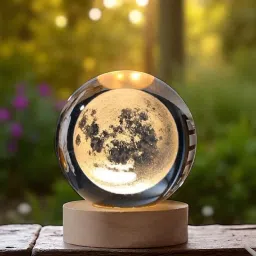 MoonGlow 3D Crystal Moon Table Lamp | Table Lamp-image-86