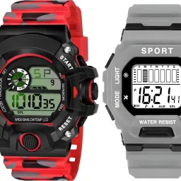 Men's Sport Digital Watch with LED Display & Chronograph Digital Watch - For Men 2_DW2-Blk-Red & DW9-Gry-Gry-image-96