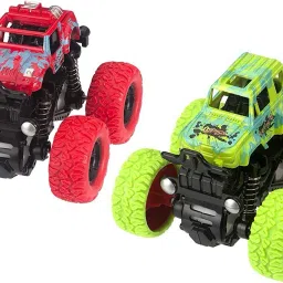 Pack of 2 Unbreakable Mini Monster Trucks 4wd Friction Powered Cars for Kids-13