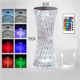 hsh fashion Touch Dimmable Table Light / Rose diamond table lamp Table Lamp (Multicolor) Night Lamp image 4