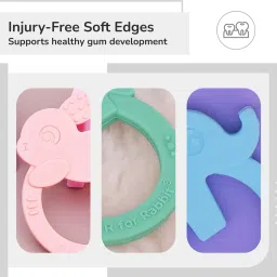 r for rabbit Tiny Bites Zoobie Baby Teether with Soft Edges and Choke-Free Design (Pack of 3) Teether image 5