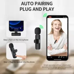 loqium k9 dual wireless microphone mic you tube ,recoding, android for collar mic Microphone image 4