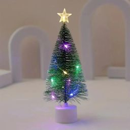Mini Artificial Christmas Tree with LED Fairy Lights Christmas Decoration Table Tree Stand Pack of 1-image-9
