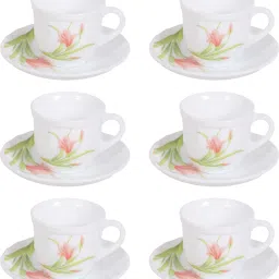 Opalware Flaming Red 160 ml Cup Saucer Set-image-42