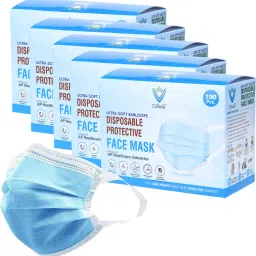 CE and ISO Certified Surgical mask with Extra soft Fabric ear loop and Inbuilt Plastic coated Nose pin disposable water resistant Blue unisex mask. 50pc softloop Surgical Mask-11