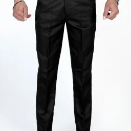 Men Regular Fit Black Cotton Blend Trousers-image-96