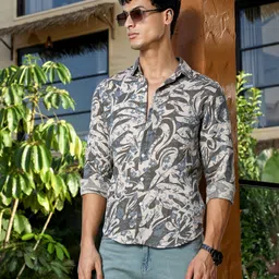 campus sutra Men Regular Fit Floral Print Spread Collar Casual Shirt-picture-21