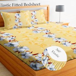 220 TC Cotton Double Printed Fitted (Elastic) Bedsheet-image-52